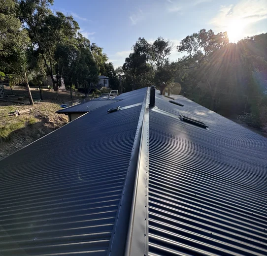 Metal roof in good condition after repair work in Melbourne