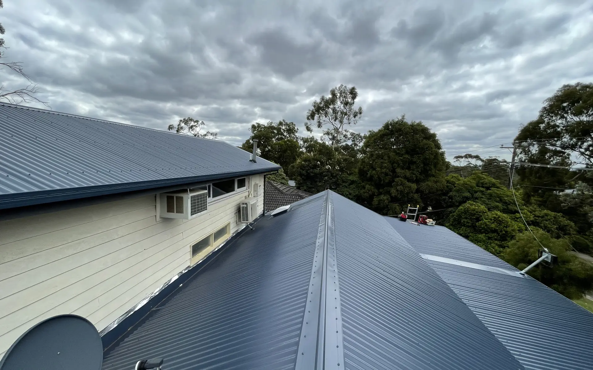 New metal roof and ridge capping on a Melbourne home