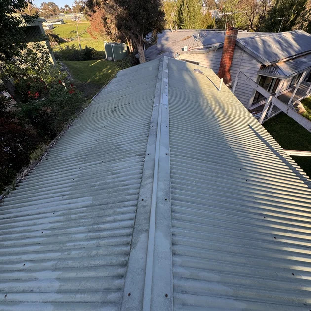 Faded and weathered old metal roof in Melbourne