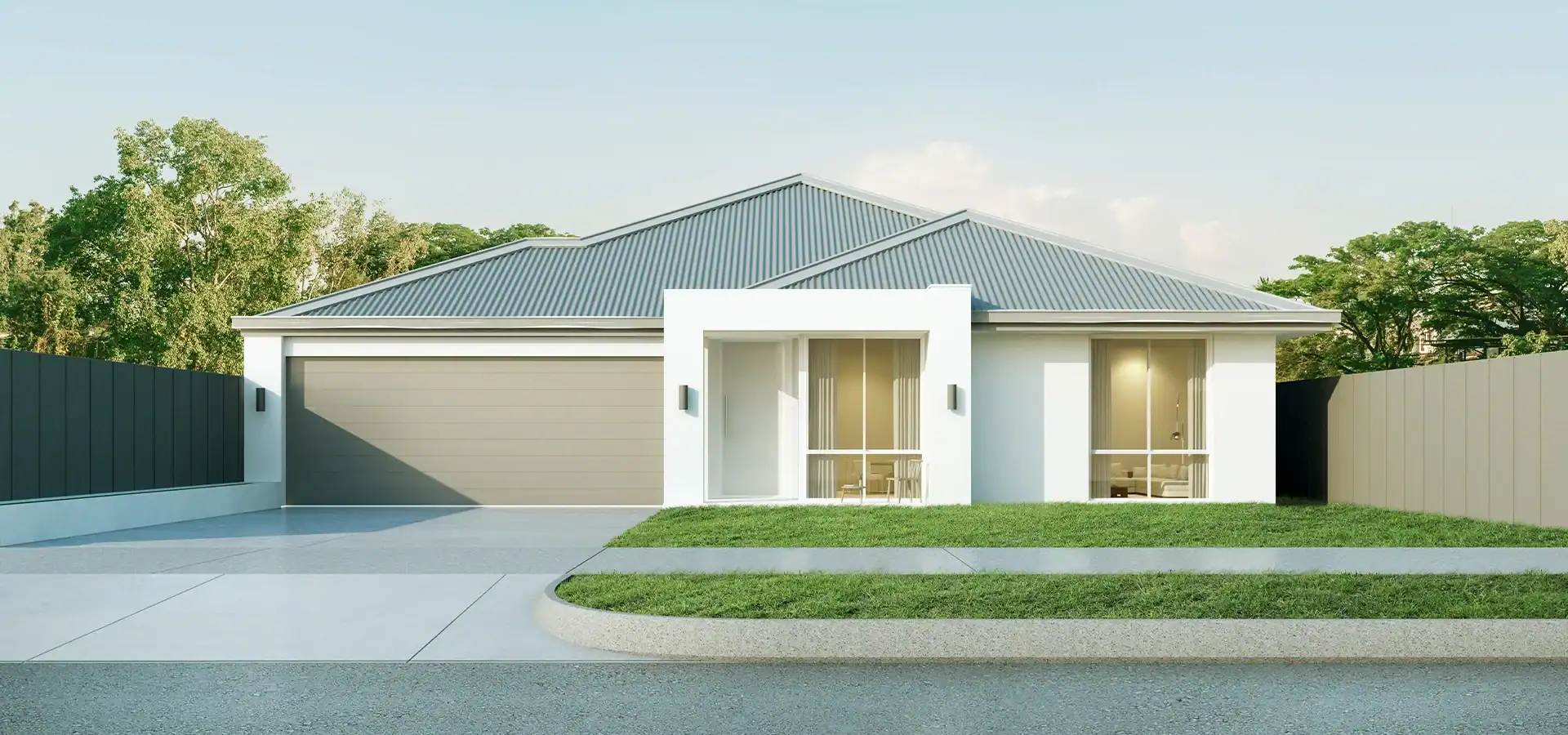 Single storey home used to preview Colorbond roof, gutter and wall colours